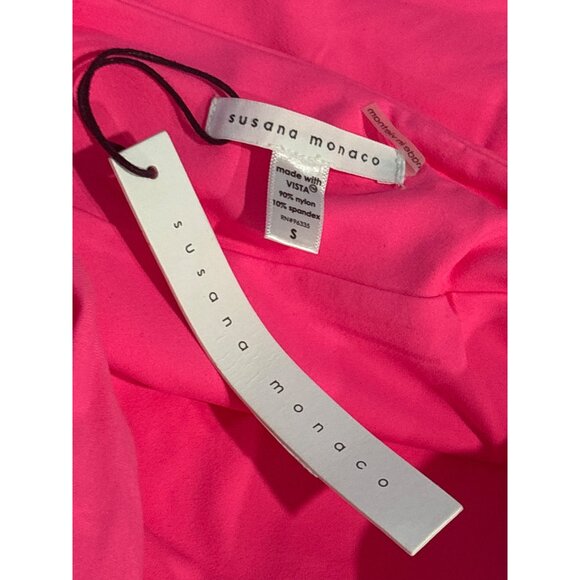 Susana Monaco Wire One Piece in Shocking Pink Small New Womens Bodysuit - Picture 9 of 10